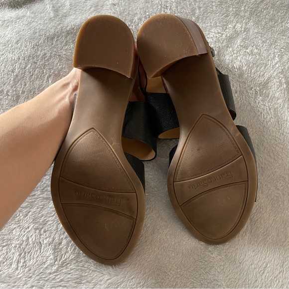 Franco Sarto Chunky Leather Block Heel Sandals 8.5 - Picture 6 of 8